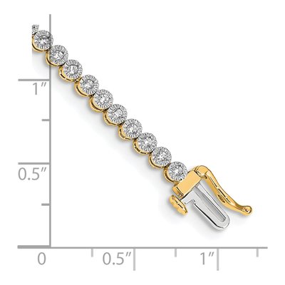 14K Yellow Gold 1 ct tw Diamond Tennis Bracelet – view 3