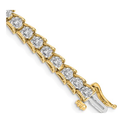 14K Yellow Gold 5/8 ct tw Diamond Tennis Bracelet