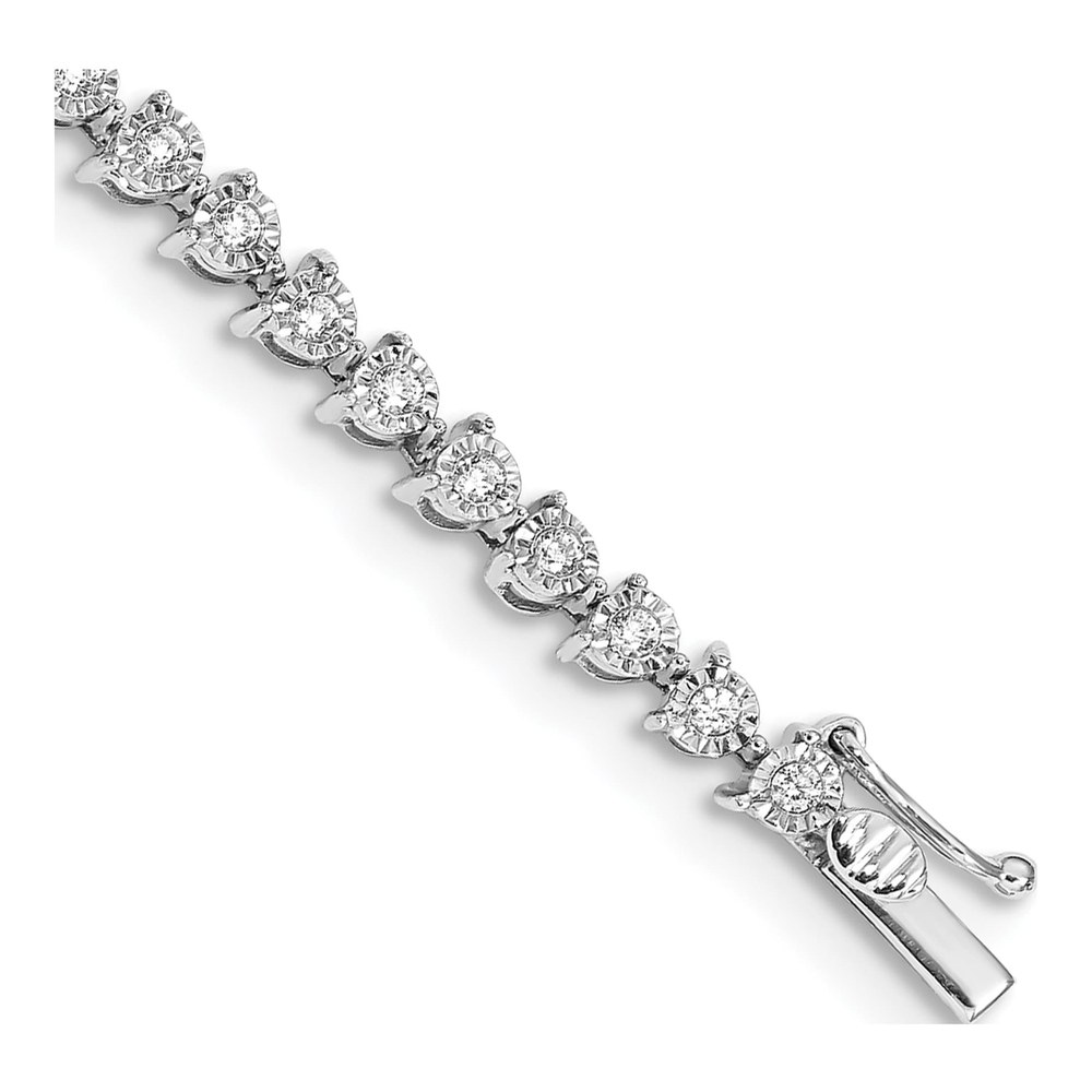 14K White Gold 1 ct tw Diamond Tennis Bracelet