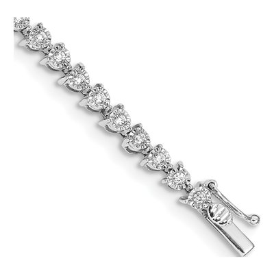 14K White Gold 1 ct tw Diamond Tennis Bracelet