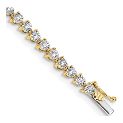 14K Yellow Gold 1 ct tw Diamond Tennis Bracelet
