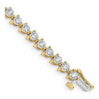 14K Yellow Gold 2 ct tw Diamond Tennis Bracelet