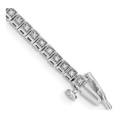 14K White Gold 1/2 ct tw Diamond Tennis Bracelet