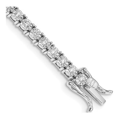 14K White Gold 1 ct tw Diamond Tennis Bracelet