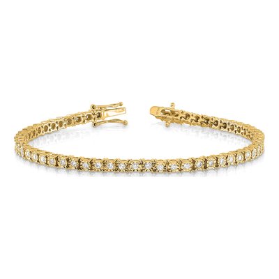 14K Yellow Gold 1 ct tw Diamond Tennis Bracelet – view 3