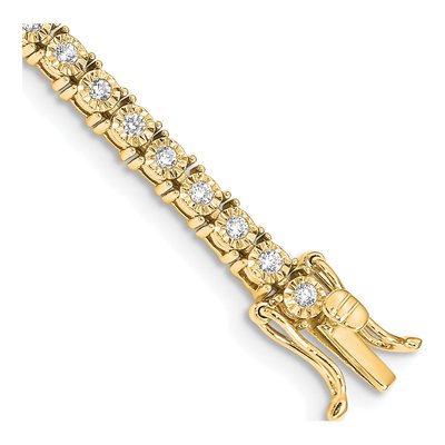 14K Yellow Gold 1 ct tw Diamond Tennis Bracelet