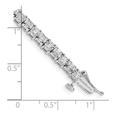 14K White Gold 2 ct tw Diamond Round Baguette Tennis Bracelet – view 4
