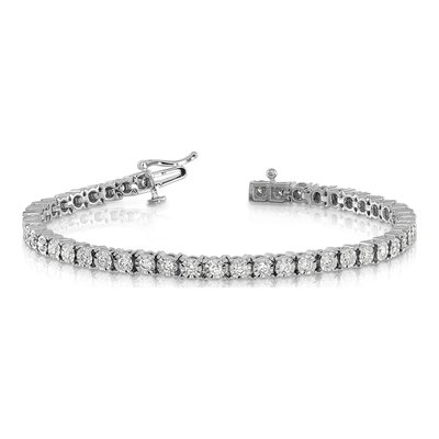 10K White Gold 2 ct tw Diamond Tennis Bracelet – view 3