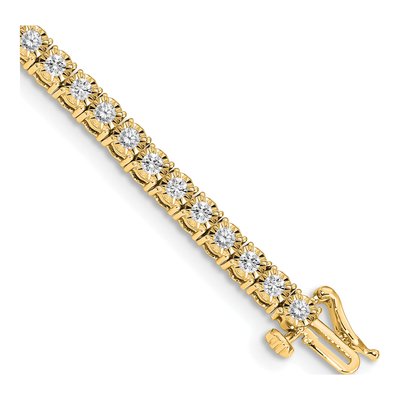 14K Yellow Gold 2 ct tw Diamond Tennis Bracelet