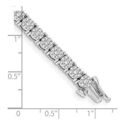 14K White Gold 3 ct tw Diamond Cluster Tennis Bracelet – view 4