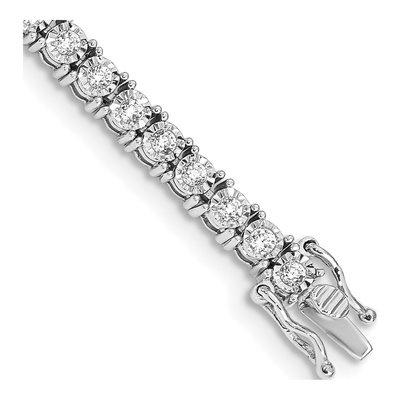 14K White Gold 2 ct tw Diamond Tennis Bracelet