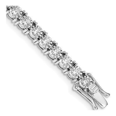 14K White Gold 4 ct tw Diamond Tennis Bracelet