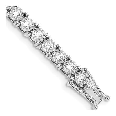 14K White Gold 3 ct tw Diamond Tennis Bracelet