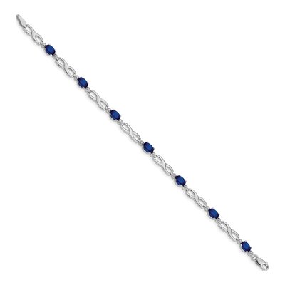 14K White Gold Sapphire & Diamond Infinity Bracelet – view 2