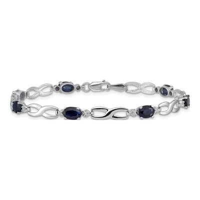 14K White Gold Sapphire & Diamond Infinity Bracelet – view 3