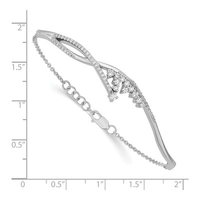 14K White Gold 1/2 ct tw Diamond Florina Bangle Bracelet – view 3