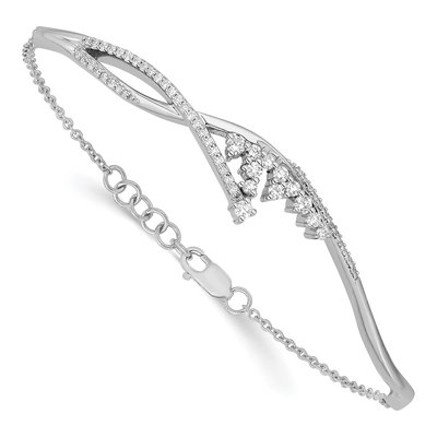 14K White Gold 1/2 ct tw Diamond Florina Bangle Bracelet