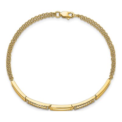 14K Yellow Gold 1/4 ct tw Diamond Link Bracelet – view 3