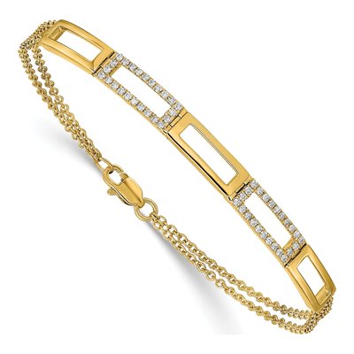 14K Yellow Gold 1/4 ct tw Diamond Link Bracelet