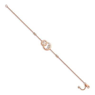 14K Rose Gold 1/3 ct tw Diamond Double Circle Star Bracelet – view 3