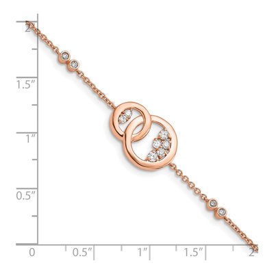 14K Rose Gold 1/3 ct tw Diamond Double Circle Star Bracelet – view 4