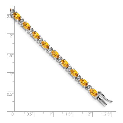 14K White Gold 1/10 ct tw Citrine & Diamond Oval Bracelet – view 4