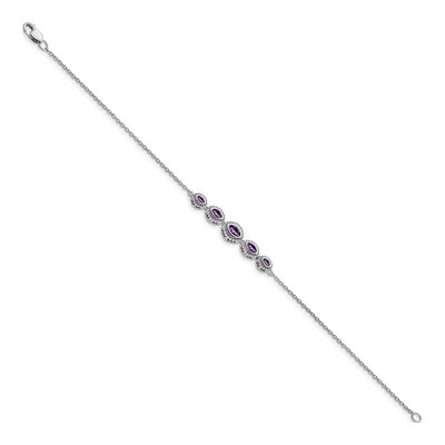 14K White Gold Amethyst Bezel-Set Bracelet – view 2