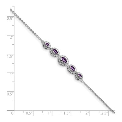 14K White Gold Amethyst Bezel-Set Bracelet – view 3