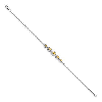 14K White Gold Citrine 5-Stone Marquise Bracelet – view 2