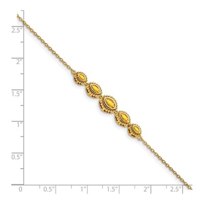 14K Yellow Gold Citrine Bezel Bracelet – view 3
