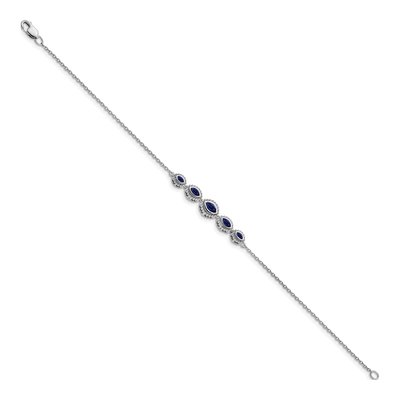 14K White Gold Sapphire Marquise Bracelet – view 3