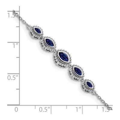 14K White Gold Sapphire Marquise Bracelet – view 5
