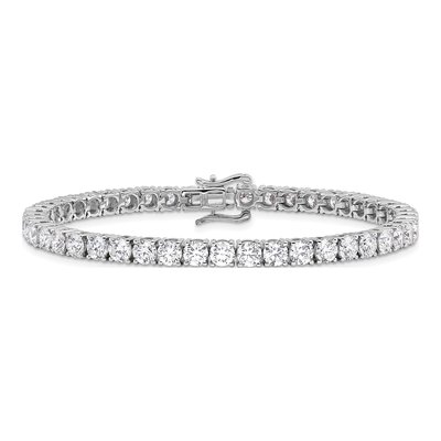 14K White Gold 10 ct tw Lab-Grown Diamond Round Tennis Bracelet – view 3