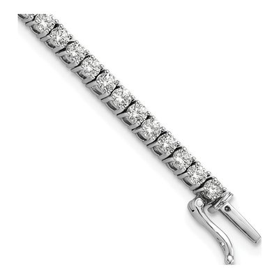 14K White Gold 4 3/8 ct tw Lab-Grown Diamond Tennis Bracelet