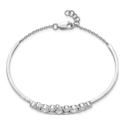 14K White Gold 1 1/2 ct tw Lab-Grown Diamond Bangle Bracelet – view 2