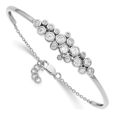 14K White Gold 1 1/2 ct tw Lab-Grown Diamond Bangle Bracelet