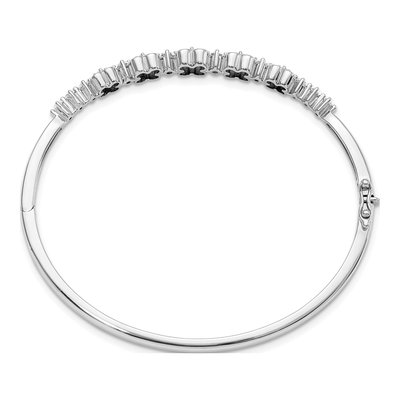 14K White Gold 2/3 ct tw Lab-Created Emerald & Lab-Grown Diamond Bangle Bracelet – view 2