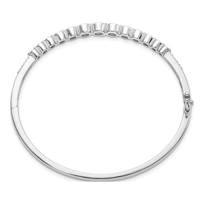 14K White Gold 1 1/2 ct tw Lab-Grown Diamond Bangle Bracelet – view 3