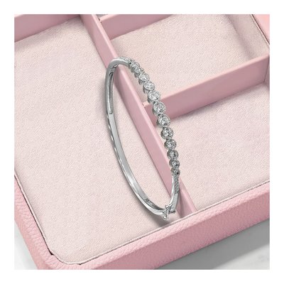 14K White Gold 1 1/2 ct tw Lab-Grown Diamond Bangle Bracelet – view 5
