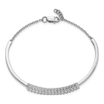 14K White Gold 1 ct tw Lab-Grown Diamond Bangle Bracelet – view 2