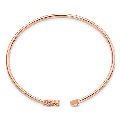 14K Rose Gold 1/10 ct tw Diamond Arrow Flexible Cuff Bracelet – view 2