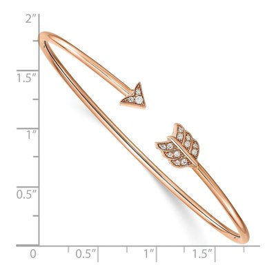 14K Rose Gold 1/10 ct tw Diamond Arrow Flexible Cuff Bracelet – view 3