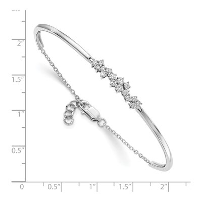 14K White Gold 1/2 ct tw Diamond Half- Bangle Bracelet – view 2