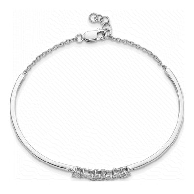 14K White Gold 1/2 ct tw Diamond Half- Bangle Bracelet – view 3