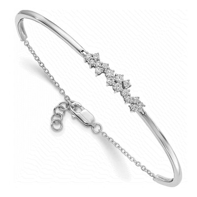 14K White Gold 1/2 ct tw Diamond Half- Bangle Bracelet