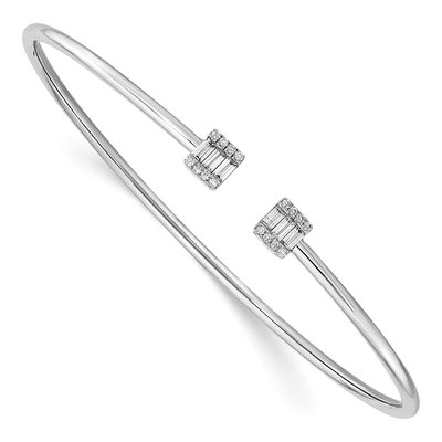 14K White Gold 1/4 ct tw Diamond Cuff Bracelet