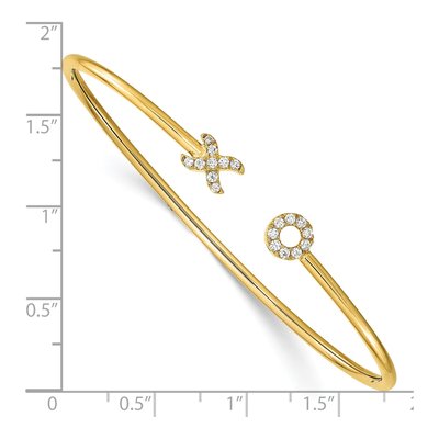 14K Yellow Gold 1/5 ct tw Diamond Cuff Bracelet – view 4