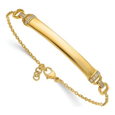 14K Yellow Gold 1/8 ct tw Diamond ID Bracelet – view 3