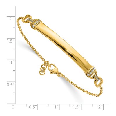 14K Yellow Gold 1/8 ct tw Diamond ID Bracelet – view 4