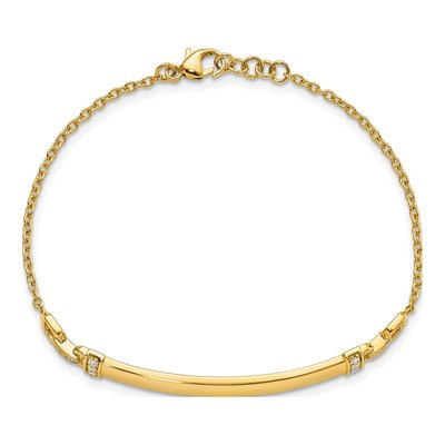 14K Yellow Gold 1/8 ct tw Diamond ID Bracelet – view 5